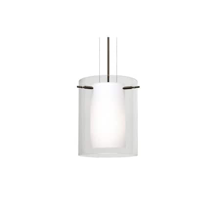 Besa Lighting Pahu 8 Cable Pendant, Clear/Opal, Bronze Finish, 1x100W Incandescent 1KG-C00607-BR